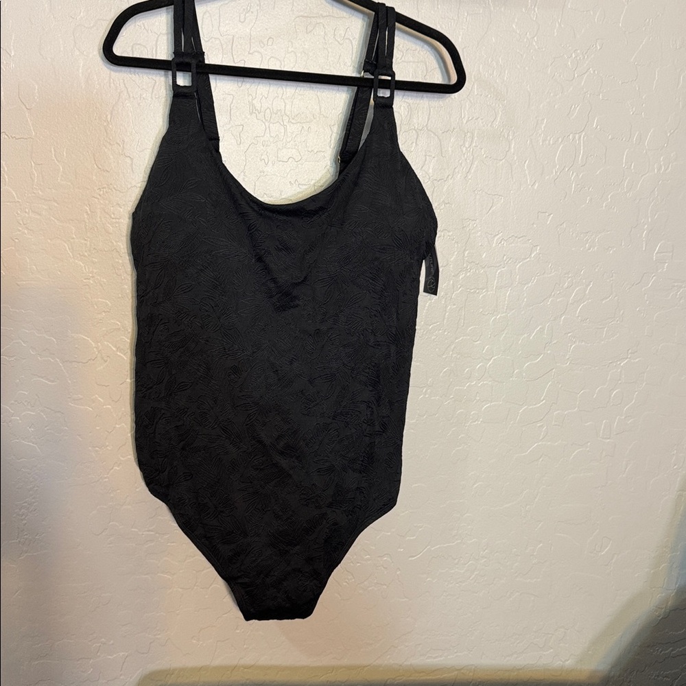 Aqua Couture Black Textured Swimsuit